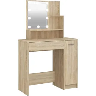 vidaXL Schminktisch mit LED Sonoma-Eiche 86,5x35x136 cm - Braun