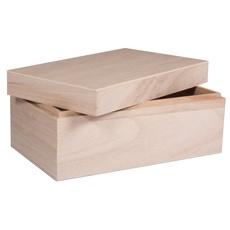 Bild Hobby Rayher Aufbewahrungs-/Holz-Box mit Deckel, 20x12x9cm, Holzkiste, Holzschachtel mit abnehmbarem Deckel, FSC Mix Credit, 62815000, Groß