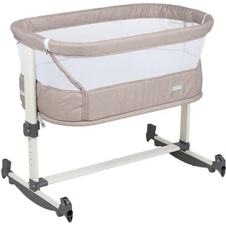 Beistellbett BABYGO "Vivaldi, beige", Baby, Gr. Liegefläche B/L: 47cm x 81cm, kein Härtegrad, beige, Aluminium, Kunststoff, Polyester, Babybetten Beistellbett