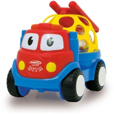 JAMARA 460465 - Rota Auto mit Leiter-Softball mit 360° Drehung und geometrischen Löchern, rotierende Kunststoffkugel, fördert motorische Fähigkeiten und fantasievolles Spielen, rot