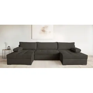 OTTO home Wohnlandschaft Polyester U-Form 3-Sitzer Grau
