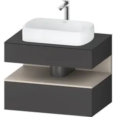 Duravit Qatego Konsolenwaschtischunterbau, 1 Auszug, 1 Schubkasten, Ausschnitt mittig, 800x550x600mm, Nische Taupe Matt, QA4730091, Farbe: Graphit matt