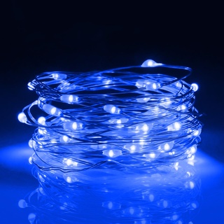 aifulo Blau Lichterkette Batterie Timer, 3M 30 Micro LED Lichterkette Innen mit 6H Timer, Wasserdichte Kupferdraht Lichterkette für Party, Garten, Weihnachten, Halloween, Schlafzimmer, Hochzeit