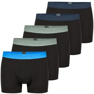 SCHIESSER Boxershorts 95/5 Organic Baumwolle schwarz XL 5er Pack