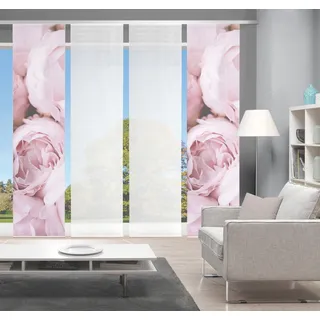 VISION S Schiebegardine »ROSANA 4er SET« Paneelwagen 4 Stk. tlg. Bambus-Optik, Digital bedruckt, rosa