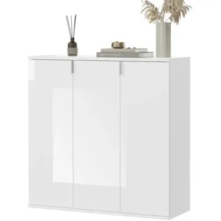 inn.furn Kommode weiß Hochglanz 91 cm mit 10 Fächern SystemX