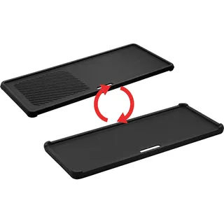 EndersGuss-Wende-Platte 1/3 für Enders Gasgrill CHICAGO NEXT 3 und CHICAGO NEXT 3 R TURBO, 1/3 Grillfläche, Gusseisen, Grill Zubehör, Grillplatte, massive Gussplatte ist beidseitig nutzbar, #7899