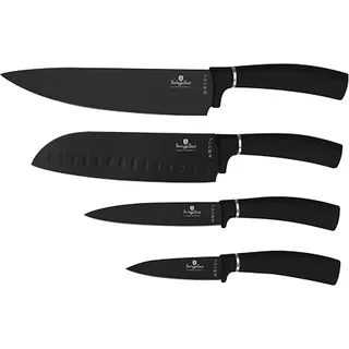 BERLINGERHAUS Antihaft-Messerset 4-tlg. Matte Black Collection BH-2893 - Schwarz