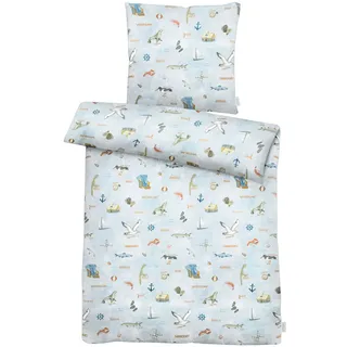 APELT Bettwäsche »Kyst Gots« nordisches Strandmotiv, blau,