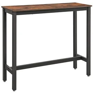 VASAGLE Bartisch rechteckig 120 x 40 x 100 cm Vintagebraun-Schwarz