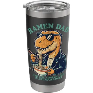 Ramen Dad Just Like Cool Dinosaurier Grafik Lustige Ramen Nudel Doppelwandiger Edelstahl-Thermobecher