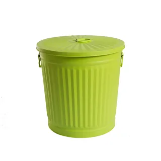 H&D Manufaktur Ascheeimer Metall Ø 21,5 cm 7 l Grün