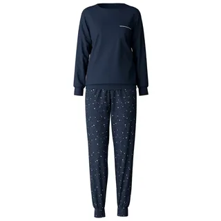 CALIDA Schlafanzug »Sweet Dreams« 2 tlg. Langarm, Rundhals, Interlock-Qualität, weich, bequem, blau
