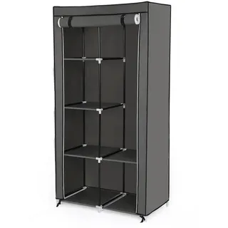 Hansiro Stoffschrank Kleiderschrank , Grau , Textil , 45x88 cm , Schlafzimmer, Kleiderschränke, Stoffschrank