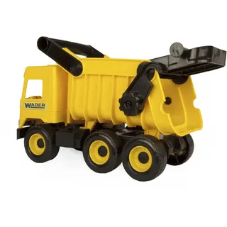 Wader 32121 - Middle Truck Kipper mit arretierbarer Mulde, Mehrfarbig, Spielzeugauto ab 12 Monaten, ca. 38 cm, kreatives Spielen