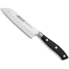 Arcos 233200 Serie Riviera - Santoku Messer Messer Asiatischer Art- Klinge aus Nitrum geschmiedetem Edelstahl 140 mm (5.11 inches) - HandGriff Polyoxymethylen (POM) Farbe Schwarz, 17.5 x 5 x 5 cm