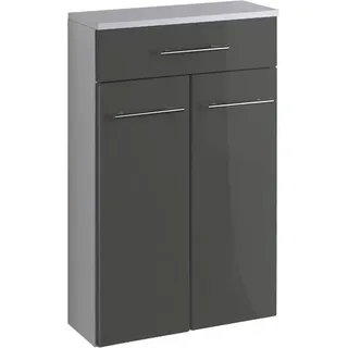 Bad Unterschrank Parma in hochglanz grau 50 cm breit - Grau