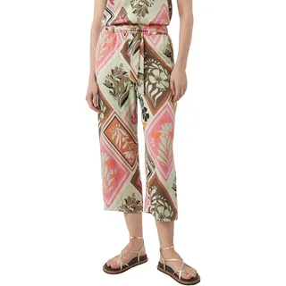 Comma 7/8-Hose mit floralem Muster, pink