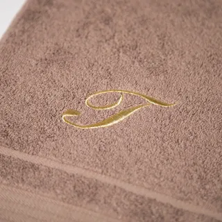 Caleffi Handtuch mit Gästehandtuch aus bestickter Baumwolle Kaffee - 71316