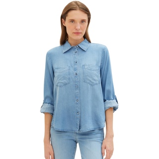 Tom Tailor Jeansbluse mit Brusttaschen, Jeansblau, 38