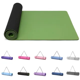 Good Nite Yogamatten Für Frauen Rutschfeste Strukturierte Oberflächen Gymnastikmatte Yoga Matte Dicke 6 mm 10 mm Mit Tragegurt Tpe-Übungsmatte Für Yoga Pilates Gymnastik (183X61cm)