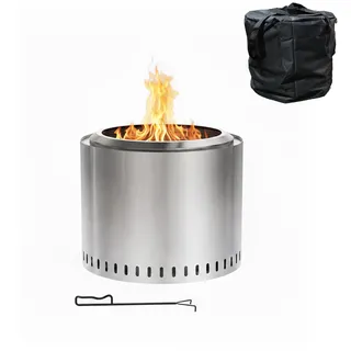 Relaxdays Feuerschale Ø 49 cm Silber