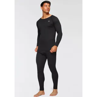 Thermounterhemd POLARINO "hoher Wärmerückhalt und atmungsaktiv", Herren, Gr. XL (56/58), 2 Stk., N-Gr, schwarz, Feinripp, Obermaterial: 100% Polyester, unifarben, Rundhals, Unterhemden Thermounterhemd, "Skiwäsche-Set", Skiunterwäsche
