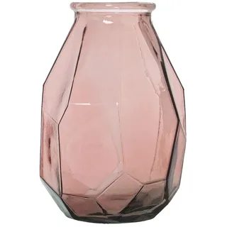 Alexandra House Living Vase aus recyceltem Glas, Rosa, 19 x 20 x 33 cm