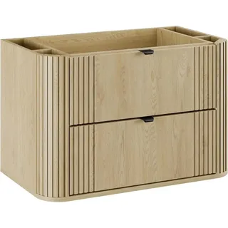 Unterschrank für Waschbecken, Modell OVALIA CREMONA 2S, 80 cm breit, Ausführung: Nussbaum Crema
