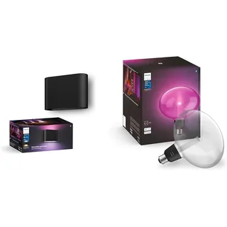 Philips Hue Dymera Smarte Wandleuchte innen & außen & White & Color Ambiance Lightguide Ellipse 500lm, bis zu 16 Mio. Farben, dimmbar, steuerbar via App, kompatibel mit Amazon Alexa (Echo, Echo Dot)