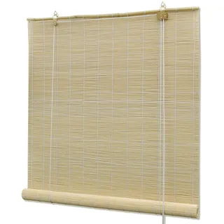 vidaXL Bambusrollo 140/160 cm Natur , Beige , Holz , Füllung: Bambus , Rechteckig , 140x160 cm , Heimtextilien, Vorhänge, Rollos