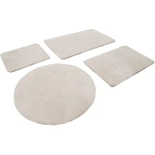 Badematte HOMIE LIVING "Porto Azzurro", beige (creme weiß), H:30mm, Polyester, Badematten, Badematte, Badteppich, uni, rechteckig & rund, waschbar, Badezimmerteppich