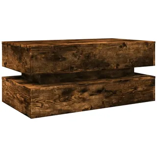 vidaXL Couchtisch mit Led-Leuchten Räuchereiche 90x50x40 cm - Braun