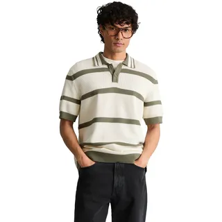 Marc OPolo DENIM Poloshirt regular mit Strickvariationen und Streifen, sanftes weiß_multi