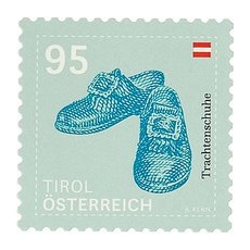 Österreichische Post 0,95 € Briefmarken ECO S "Trachtenschuhe - Tirol" selbstklebend 4 St.
