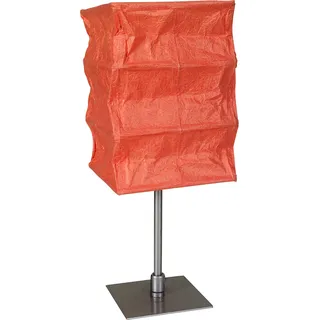 Näve Leuchten Tischleuchte mit E14 Tischleuchte mit E14 Tischleuchten - Papier-Tischleuchte, Tischlampe aus Metall und Papier in orange, 34 cm hoch, 13 x 13 cm, E14-Fassung - Orange