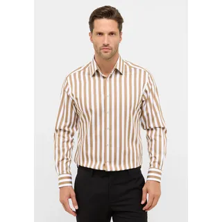 Langarmhemd ETERNA "MODERN FIT", Herren, Gr. 40, Normalgrößen, beige (taupe), Satin, 100% Baumwolle, tailliert, Manschette, Hemden Langarmhemd, NON IRON (bügelfrei)