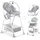 Hochstuhl mit Babywippe Sit N Relax 3in1 ab Geburt bis 15 kg mit Wippgestell, Höhenverstellbares Gestell mit Rollen, Klappbar, Verstellbar, XL Korb, Wippe mit Spielebogen (Stretch Grey)