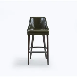 Barhocker Stuhl Hocker Design Bar Stühle Polster Leder Esszimmerstuhl - Schwarz