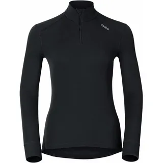 Odlo Damen Active Warm Eco_159081 Funktionsunterwäsche Langarm Shirt Mit Reißverschluss, Schwarz, S