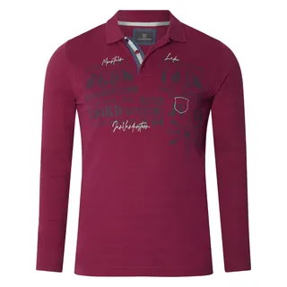 Langarm-Poloshirt JAN VANDERSTORM "Langarm-Poloshirt MAKSE", Herren, Gr. XL, rot (dunkelrot), Obermaterial: 100% Baumwolle CO., Shirts Langarm-Poloshirt