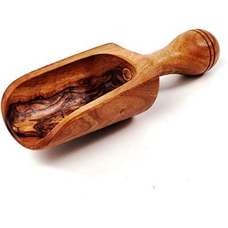 DAS OLIVENHOLZBRETT® Dosierlöffel Holz, Mehlschaufel, Gewürzschaufel Olivenholz, 14 cm