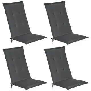Beautissu Hochlehner Auflage 120 x 50 x 6 cm grau 4-tlg.
