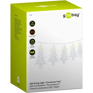 goobay LED Lichterkette 10er Tannenbaum 1 m Transparent Warmweiß