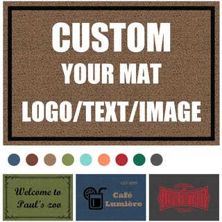 Yecaiyoger Personalisierte Fußmatte Maßgeschneiderte Fußmatte Kommerzielle Willkommensmatte Outdoor mit Text Logo Foto Bild für Außeneingang Haustür (Bild)