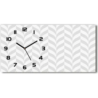 Wanduhr aus Glas – 60x30 cm - Glasbild - Glasuhr - Gehärtetes Glas - schwarze-zeiger - Marmor