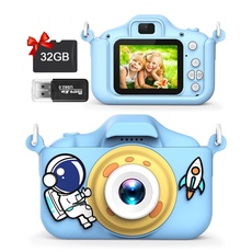 Kinderkamera, Miiepls Kinder Kamera 1080P HD 32GB SD-Karte Selfie Digitalkamera Kinder Fotoapparat Kinder für 3-12 Jahre Weihnachten Geburtstag Spielzeug Geschenke (Blau)