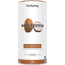 foodspring Whey Protein Pulver Kokosnuss – Mit 23g Eiweiß zum Muskelaufbau, perfekte Löslichkeit, aus Weidemilch, reich an BCAAs & EAAs - 750g