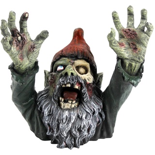 Design Toscano Zombie Gnombie Gothic-Gartenstatue Grabsteinstatue, Polyresin, vollfarbe, 28 cm