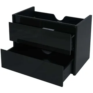 Mendler Waschbeckenunterschrank HWC-B19, Waschtischunterschrank Waschtisch Badezimmer, hochglanz Soft-Close 50x60cm schwarz